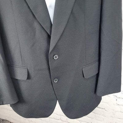 Alexandre Black 2 Button Single Vented Notch Blazer Sport Coat 42R Made In UK