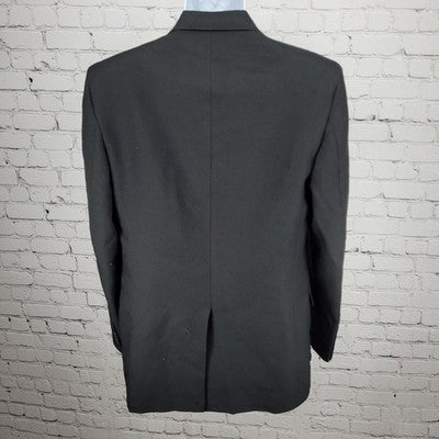 Towncraft Black 2 Button Single Vented Notch Washable Blazer Sport Coat USA 40