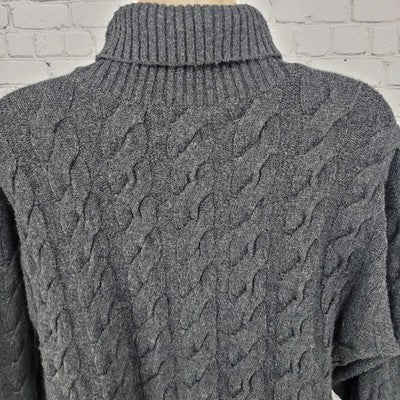 Nordstrom Grey Wool Blend Long Sleeve Turtleneck Pullover Sweater Medium M