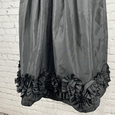 Night Way Collection Black Sleeveless Pleated Ruffle A-Line Formal Dress Size 12
