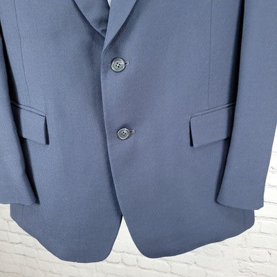 Cellini Collection Navy 2 Button Double Vented Notch Blazer Sport Coat 40R
