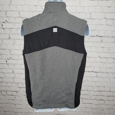 The Smart Factory Spyder Grey Black Full Zip Stand Up Collar Vest Gilet Medium M