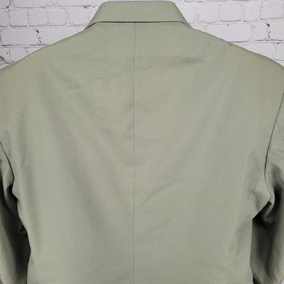 Haggar Gentleman's Closet Green Gray 2 Button Vented Notch Blazer Sport Coat 46