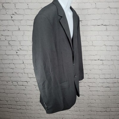 Van Heusen Grey 2 Button Single Vented Notch Blazer Suit Jacket Sport Coat 48R