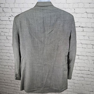 Stafford Grey 100% Wool 3 Button Ventless Notch Blazer Suit Sport Coat 42L
