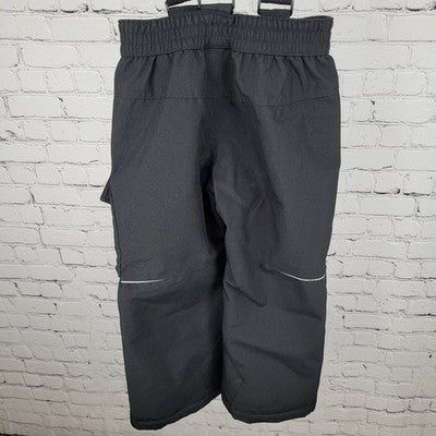 Gerry Black Insulated Fleece Lined Zip Pockets Snow Bibs Pants Kids Size XS 5/6