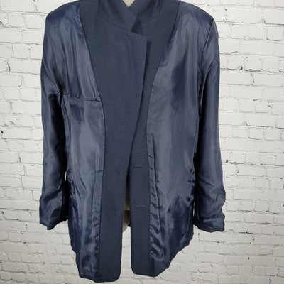 Patchington Navy 2 Metal Button Notch Ventless Blazer Suit Jacket Size 12