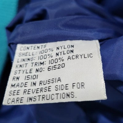 VTG McGregor Green Blue Anti Breeze Hideable Hood Zip Windbreaker Jacket 3X