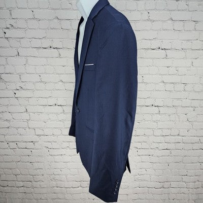 YFFUSHI Navy 1 Button Double Vented Notch Blazer Sport Coat Large L