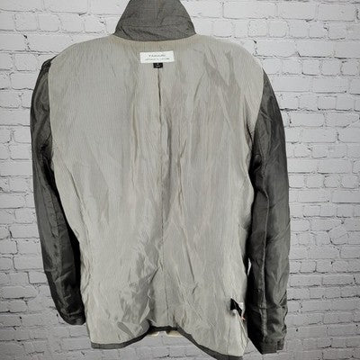 Tahari Grey One Button Puff Sleeve Stretch Notch Blazer Suit Jacket 18