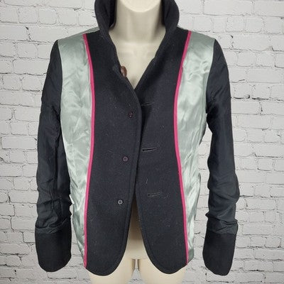 J.CREW Black Wool Blend Brown Buttoned Lined Collared Pockets Jacket 2