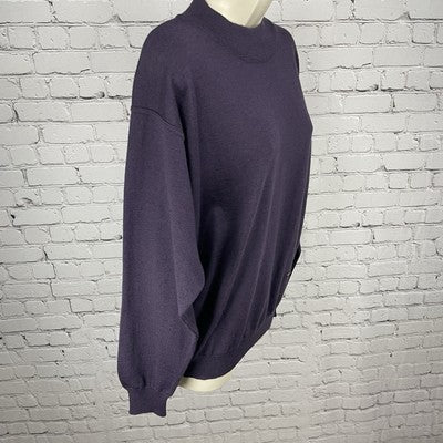 Blue Drake Purple Merino Wool Blend Knit Sweater Italy Made Size Medium M