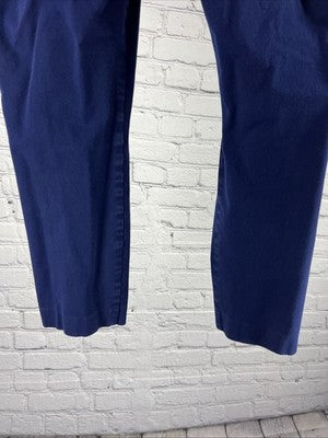 Lauren Ralph Lauren Blue Flat Front Side Zip Hi-Rise Tapered Dress Pants 14