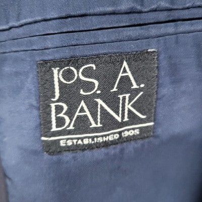 Jos A Bank Navy 100% Wool 3 Button Vented Notch Blazer Sport Coat Size 42R