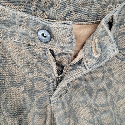 CARMAR Snakeprint Low Rise Skinny Stretch Jeans USA Made Size 27 (30x28.5)