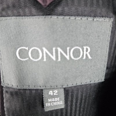Connor Black Cotton Blend Twill 2 Button Double Vent Notch Blazer Sport Coat 42