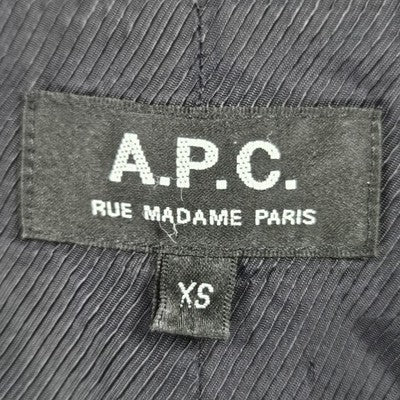 A.P.C. Rue Madame Paris Navy 100% Cotton Twill Button Lined Long Coat XS *bleach