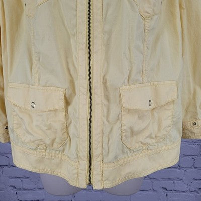 Chico's Yellow Lightweight Full Zip 3/4 Sleeve Jacket Size 2 US 12