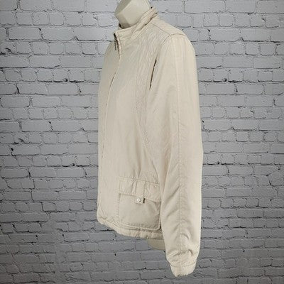 Lyle & Scott Beige Duck Down Insulated Quilted Full Zip Jacket Small S