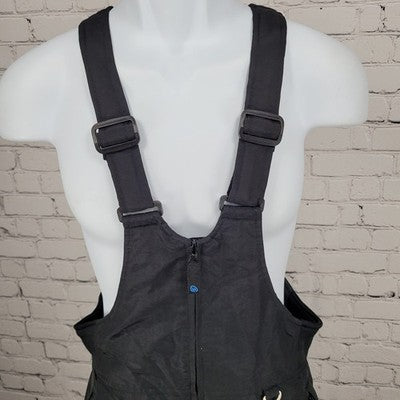 Slalom Black Front Zip Adjustable Straps Snow Ski Bib Pants Youth XL