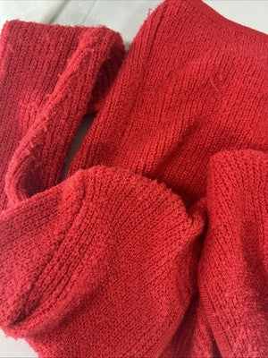 VTG Compositions Red Open Front Shoulder Padded Long Sleeve Sweater Cardigan S