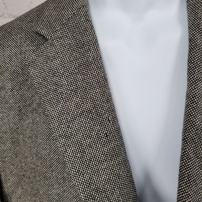 Ralph Ralph Lauren Black Beige 100% Lambs Wool 2 Button Blazer Sport Coat 42L