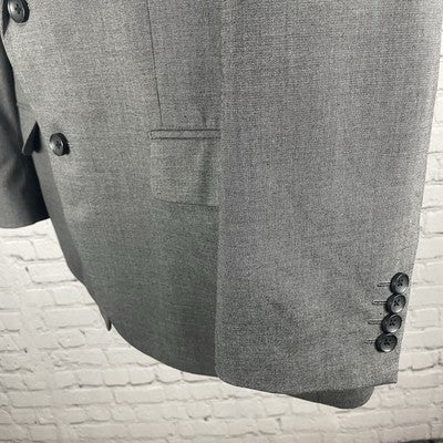 J. M. Haggar Grey Classic Fit 2 Button Vented Notch Blazer Sport Coat Size 44R