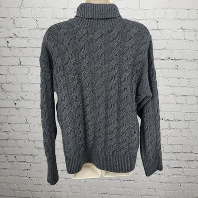 Nordstrom Grey Wool Blend Long Sleeve Turtleneck Pullover Sweater Medium M
