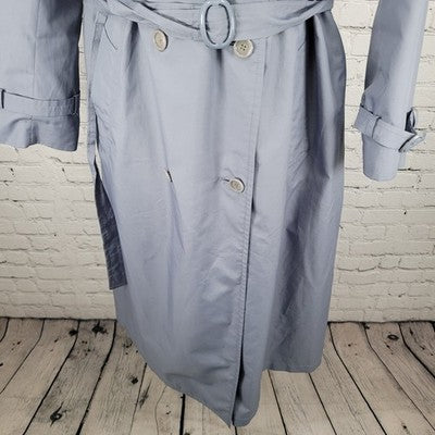 The Totes Coat Blue Belted Removable Insulated Liner Jacket Trench Coat Size 14