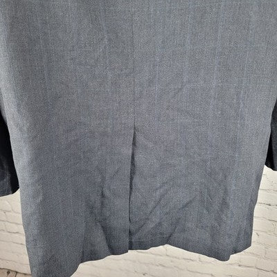 VTG Cricketeer Grey Windowpane 2 Button Vented Notch Blazer Sport Coat USA 48