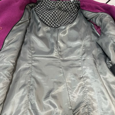 Steve Madden Purple Wool Blend Buttoned Vented Pea Coat Pockets Size Small S