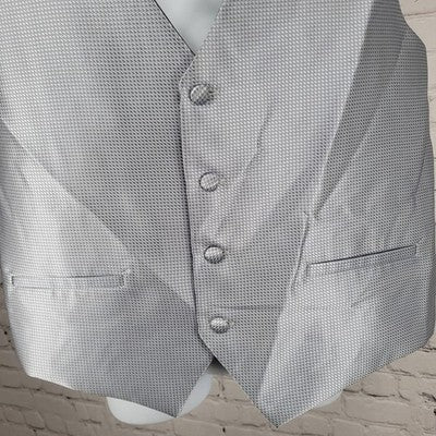 Calvin Klein Grey Silver Buttoned Lined Suit Vest Waistcoat Medium M