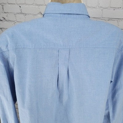VTG Falls Creek Blue Snowman Embroidered Button Up Long Sleeve Shirt Top Medium