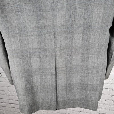 VTG Hart Schaffner Marx Grey Wool Blend Viracle Notch Blazer Sport Coat USA 44R