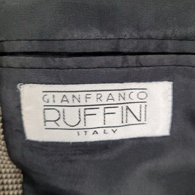 Gianfranco Ruffini Italy Black Beige Worsted Wool Blazer Sport Coat Size 42R