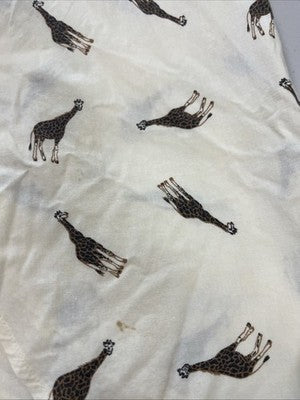 VTG Panama Jill Off White Short Sleeve Button Up Collared Giraffe Shirt Womens M