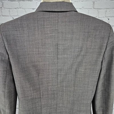 Ann Taylor Brown Wool Blend Stretch 2 Button Vented Notch Blazer Suit Jacket 6P