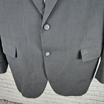 Jos A Bank Black 100% Wool 2 Button Single Vented Notch Blazer Sport Coat 44R