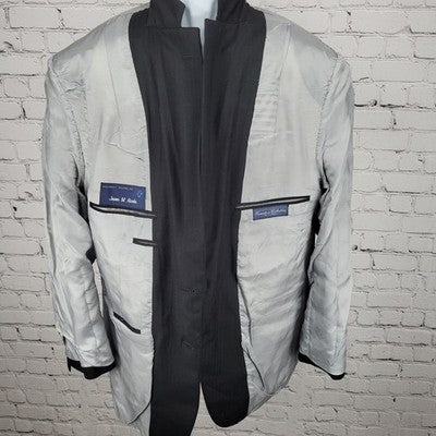 Tom James Black Executive Collection Notch Blazer Sport Coat USA Made Size 42