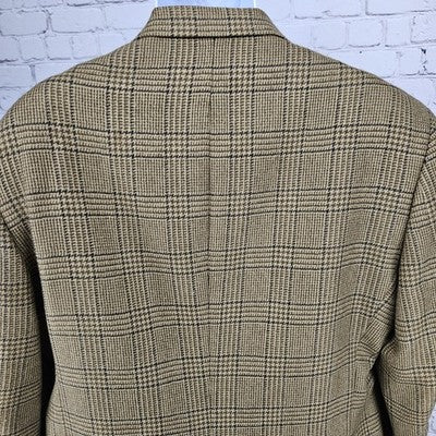 VTG Austin Reed Brown Houndstooth 2 Button Vented Notch Blazer Sport Coat US 44R