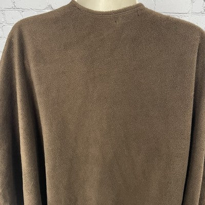 C.O.C. Brown Soft Fleece Cozy Open Wrap Tasseled Boxy Oversized Poncho Cape O/S