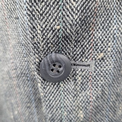 Stafford Black White Silk Wool Blend 2 Button Notch Blazer Sport Coat 44L