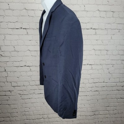 Express Photographer Navy Wool Blend Fitted 2 Button Notch Blazer Sport Coat 40R
