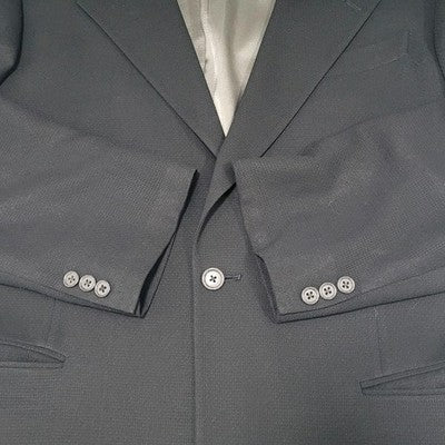 The Texas Clothier Black 1 Button Ventless Notch Blazer Sport Coat USA 42