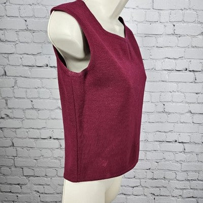 VTG Mirsa Red 100% Wool 2 Piece Set Buttoned 3/4 Sleeve Crop Jacket Top Italy 8
