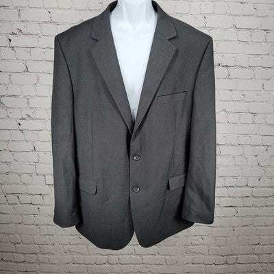 Van Heusen Grey 2 Button Single Vented Notch Blazer Suit Jacket Sport Coat 48R