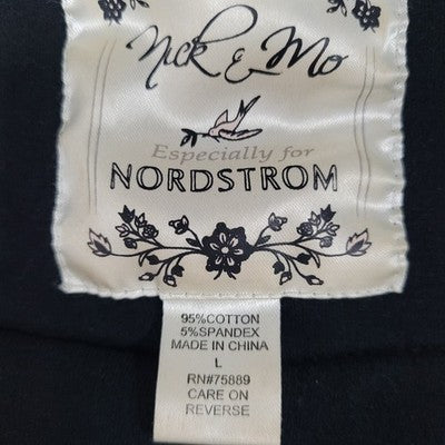 Nick & Mo Nordstrom Black Buttoned Ruffle 3/4 Sleeve Stretch Jacket Large L