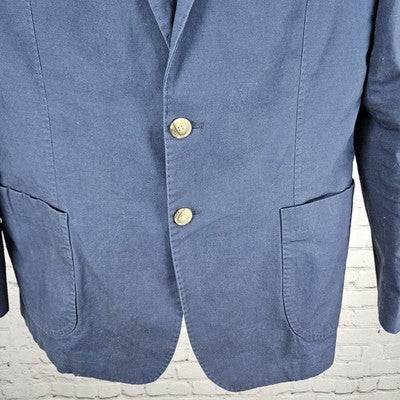 Jos A Bank Navy Tailored Fit Relaxed Tailoring 2 Button Blazer Sport Coat 44R