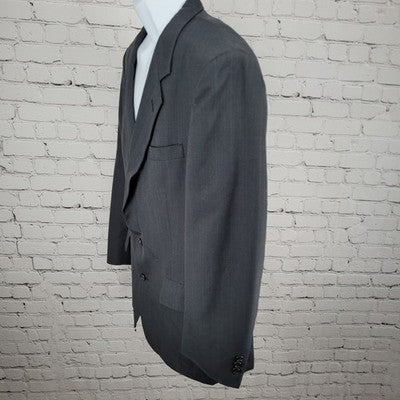 VTG Kuppenheimer Grey Pinstriped 2 Button Blazer Sport Coat USA Made Size 42