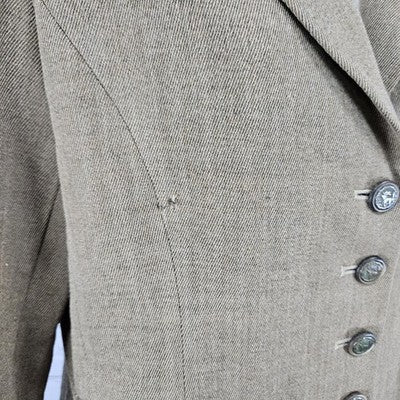 J. McLaughlin Brown 100% Wool Velvet Peak Lapel Buttoned Lined Jacket USA 8